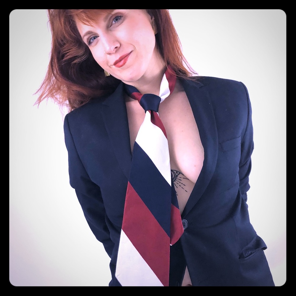 Vintage Red White and Blue Striped Tie